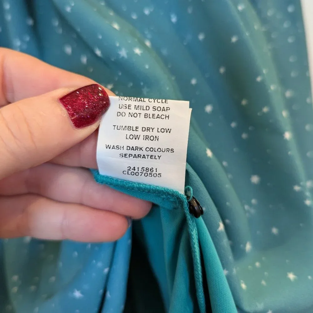 ESHAKTI Wayward Fancies Ombre Star Print Dress 1X-18W Crepe Pleated Empire Waist - Picture 10 of 11